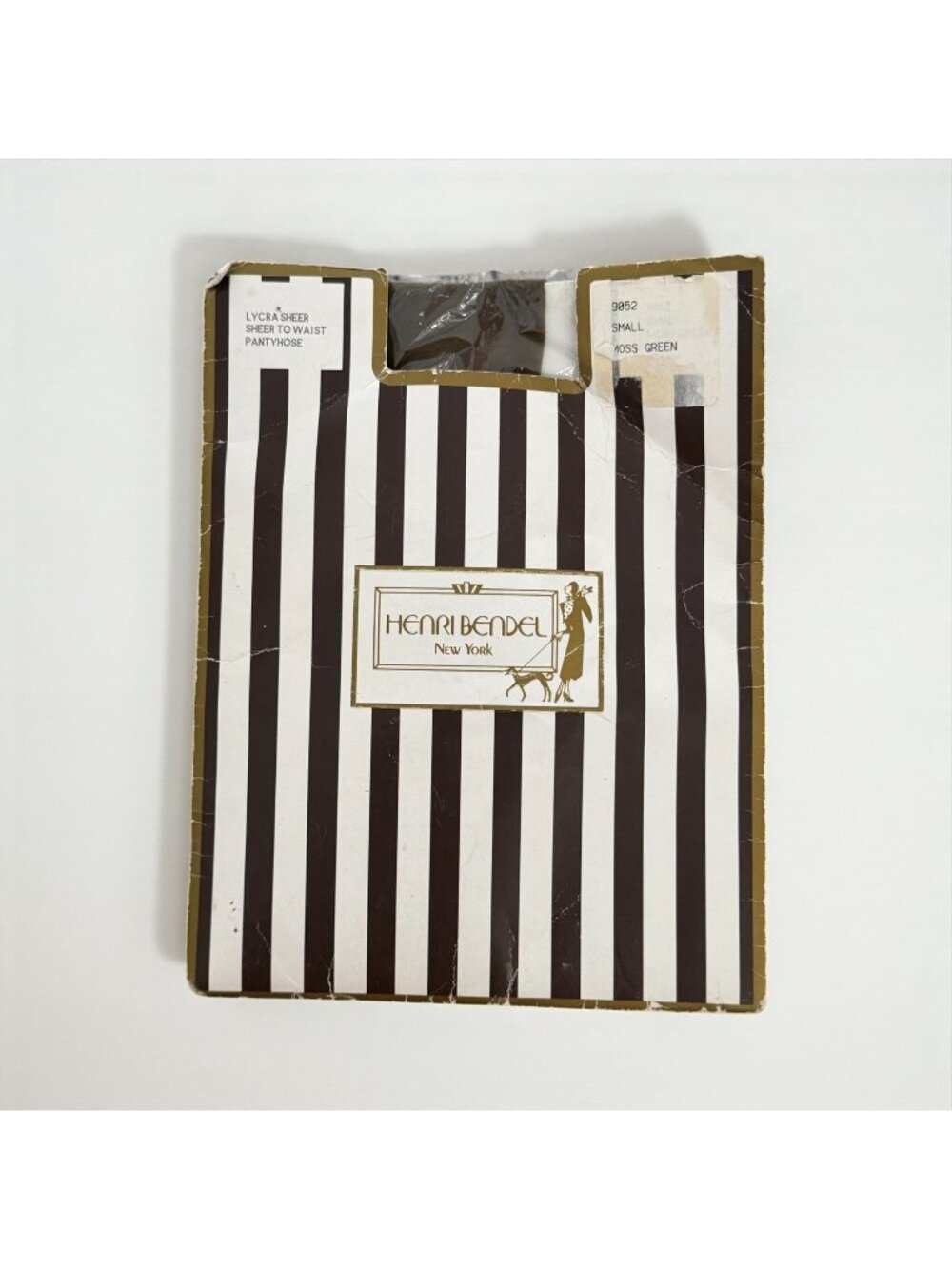 HENRI BENDEL Vintage Moss Green Tights Stockings Size Small NEW NIP
